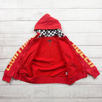 Disney Pixar Cars Lightning McQueen Red Hooded Sweatshirt Jacket Kids 4