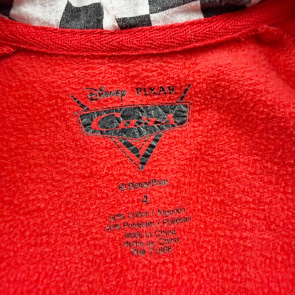 Disney Pixar Cars Lightning McQueen Red Hooded Sweatshirt Jacket Kids 4
