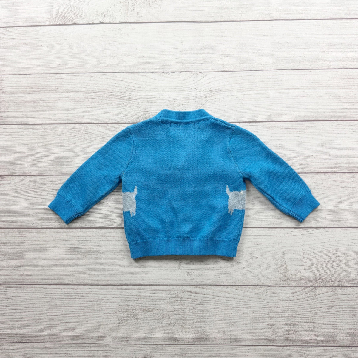 Old Navy Baby Dog Cardigan Sweater Blue Buttons Cotton Knit Design 3-6 Months