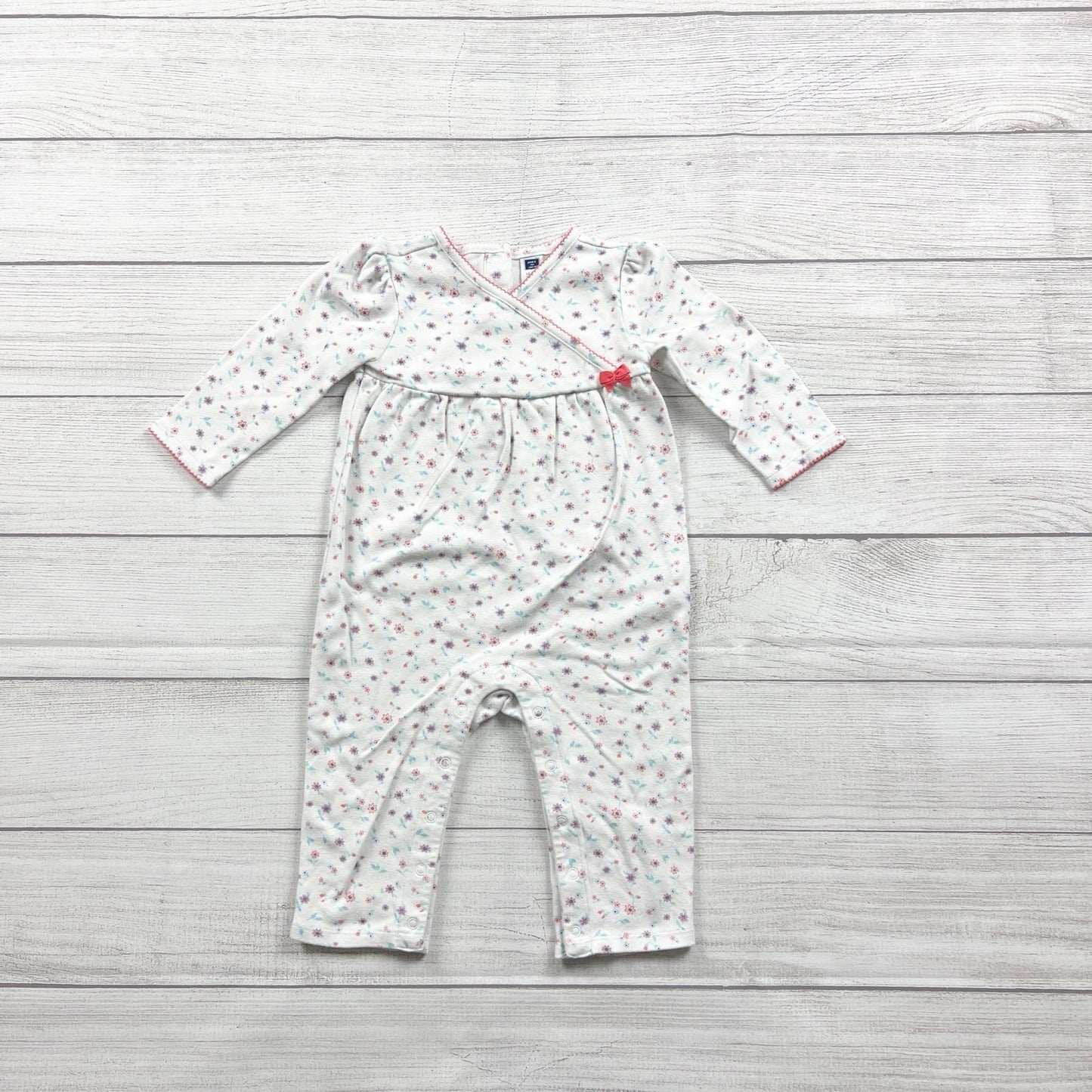 Janie and Jack Baby Girl Floral Jumpsuit One Piece Romper 12-18 Months