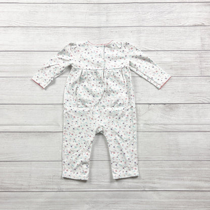 Janie and Jack Baby Girl Floral Jumpsuit One Piece Romper 12-18 Months