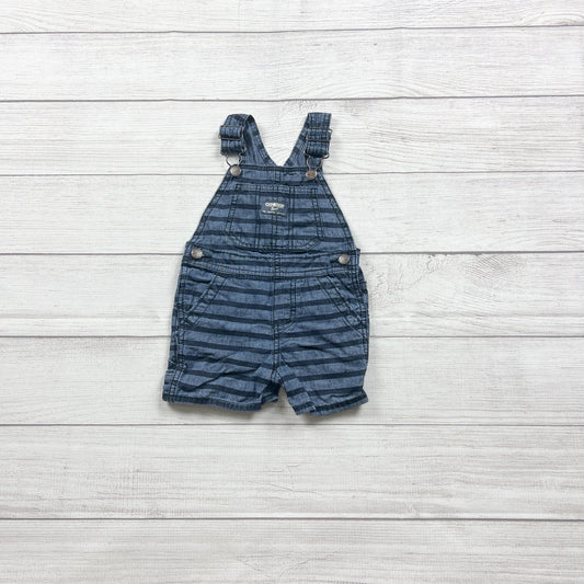 OshKosh B’gosh Shortalls Toddler Striped Short Overall Cargo Pockets 9-12 Months