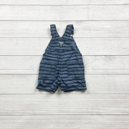 OshKosh B’gosh Shortalls Toddler Striped Short Overall Cargo Pockets 9-12 Months
