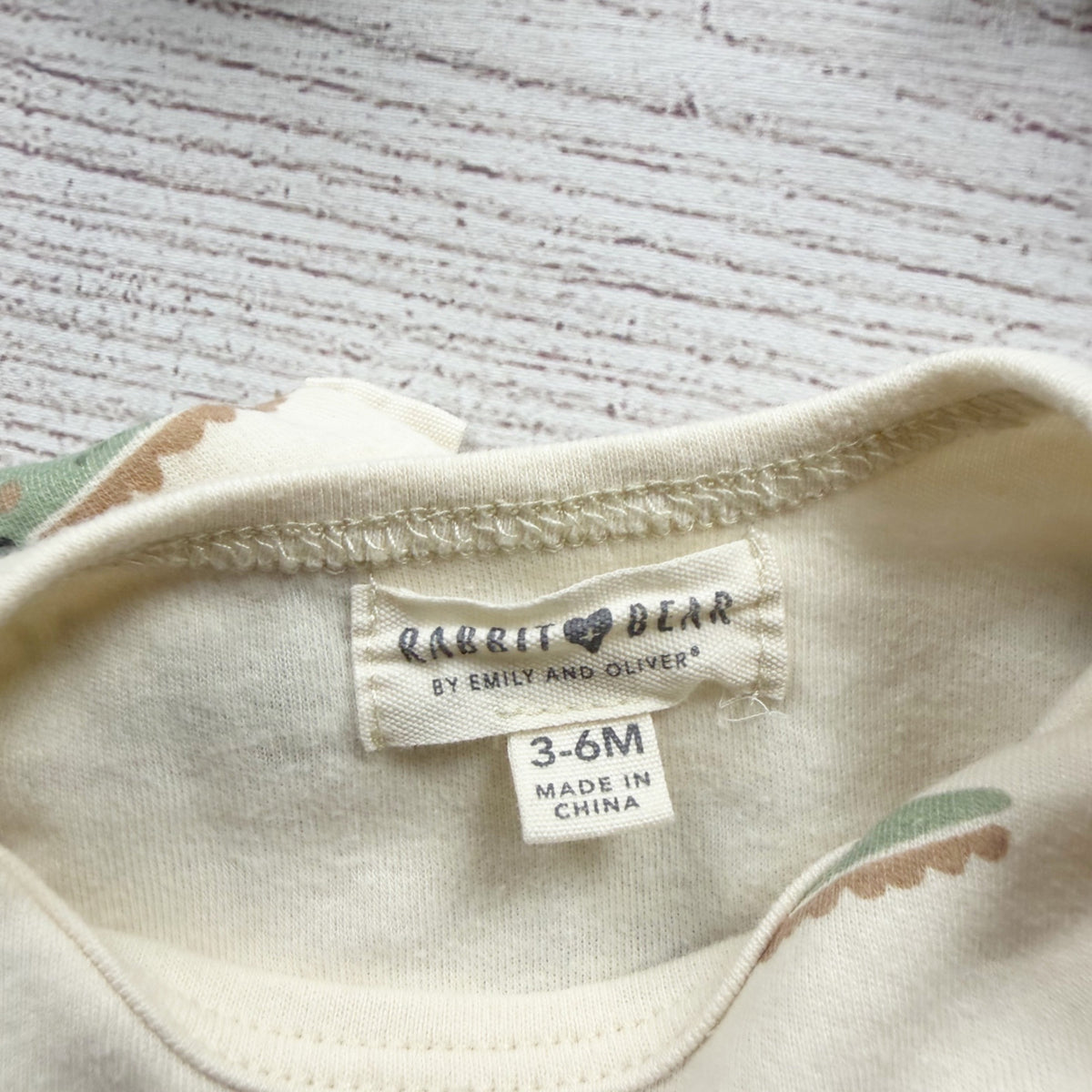 Rabbit + Bear Baby Outfit Alligator Print Bodysuit Green Overalls Hat 3-6 Months