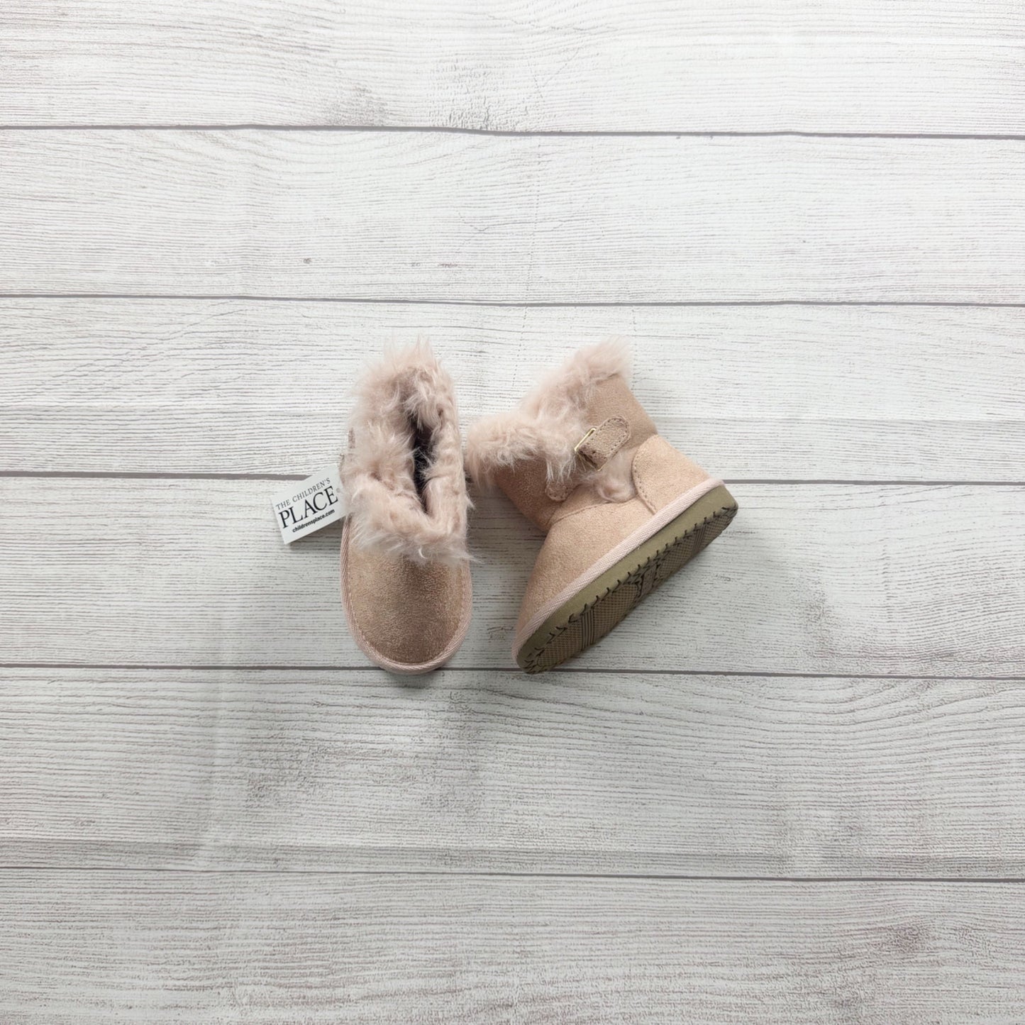 The Children’s Place Toddler Girls Boots Pink Faux Fur Suede Winter Booties 5