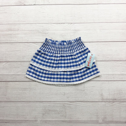 Cat & Jack Girls Blue Gingham Skirt Lace Detail Lightweight Design NWT 2T