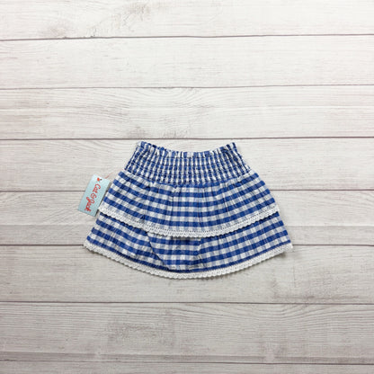 Cat & Jack Girls Blue Gingham Skirt Lace Detail Lightweight Design NWT 2T