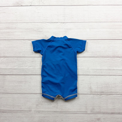 Hanna Andersson Infant Shark One Piece Swimsuit Front Zip 3-6 Months