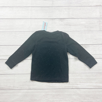 Cat & Jack Toddler Long Sleeve Tee Black Speckled Waffle Knit Shirt NWT 3T