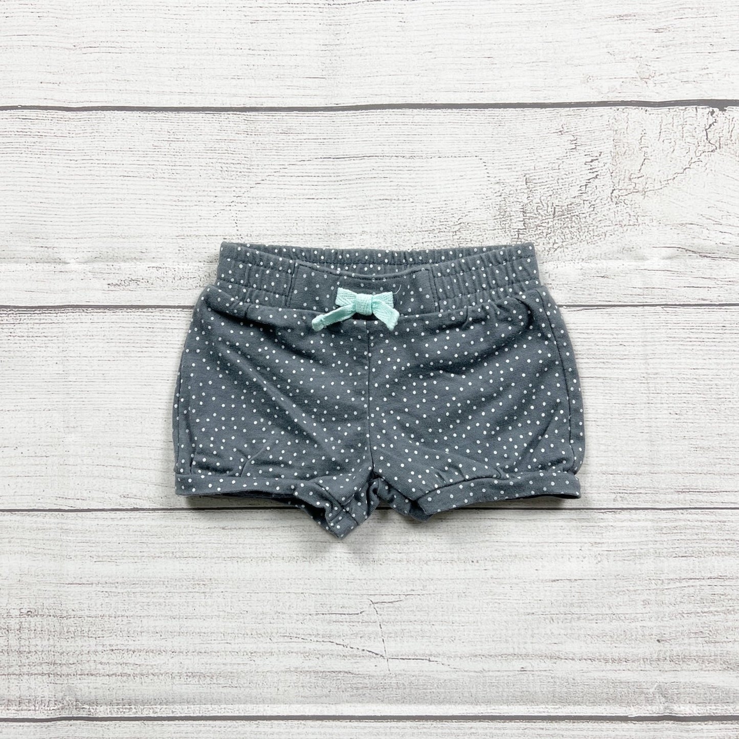 Jumping Beans Baby Girls Gray Polka Dot Shorts Bow Accent 0-3 Months