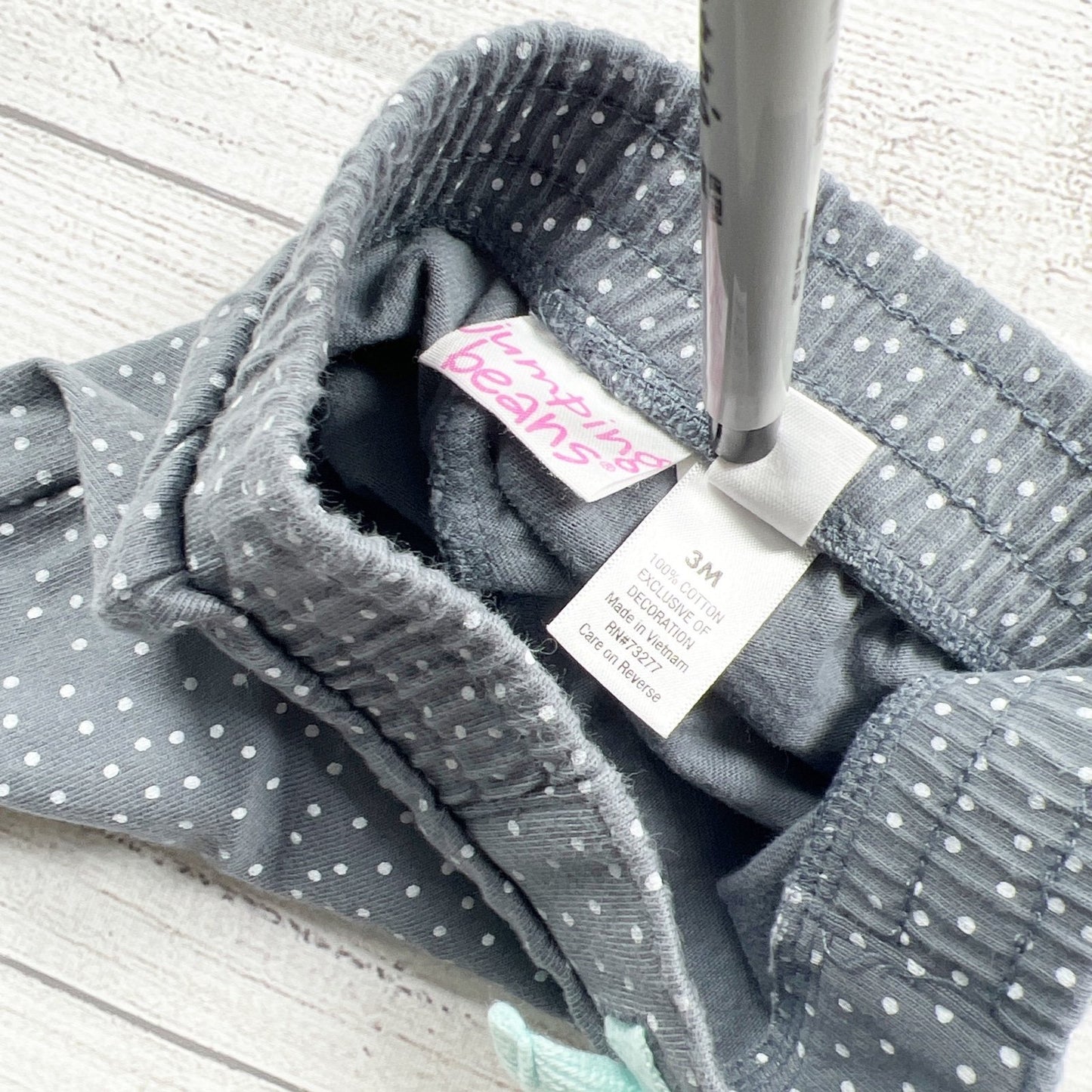 Jumping Beans Baby Girls Gray Polka Dot Shorts Bow Accent 0-3 Months