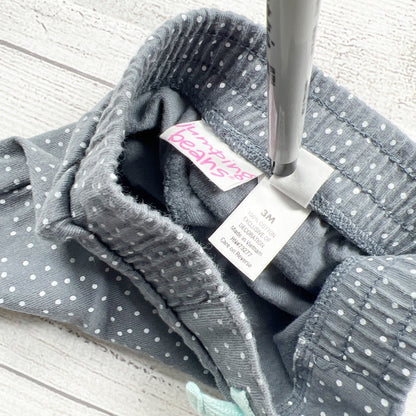 Jumping Beans Baby Girls Gray Polka Dot Shorts Bow Accent 0-3 Months