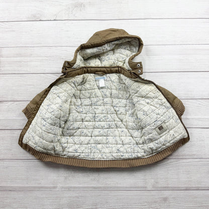 Vintage Janie and Jack Baby Hooded Jacket Bomber Coat Map Lining 6-12 Months