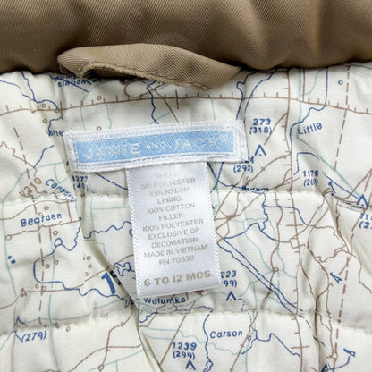 Vintage Janie and Jack Baby Hooded Jacket Bomber Coat Map Lining 6-12 Months
