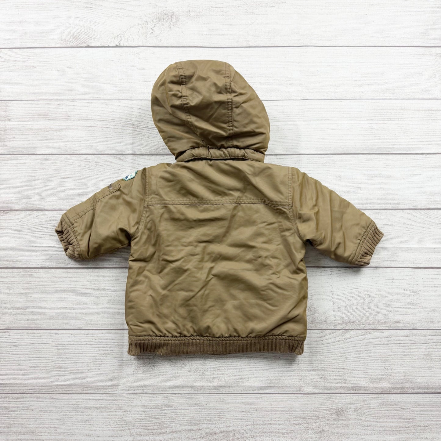 Vintage Janie and Jack Baby Hooded Jacket Bomber Coat Map Lining 6-12 Months