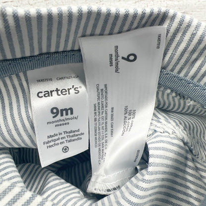 Carter's Baby Boys Striped Romper Short Sleeve Button Up NWT 6-9 Months