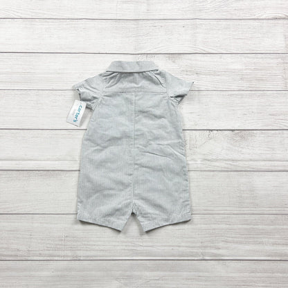 Carter's Baby Boys Striped Romper Short Sleeve Button Up NWT 6-9 Months