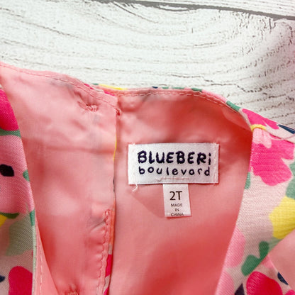 Blueberi Boulevard Pink Floral Dress Lace Bolero Bow Detail Sleeveless Girls 2T