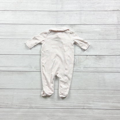 Ralph Lauren Baby Girls Houndstooth Footed Romper Snap Pink White 0-3 Months