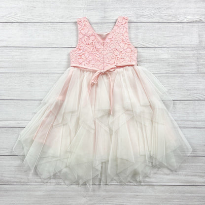 American Princess Girls Pink Floral Lace Tulle Party Dress 6