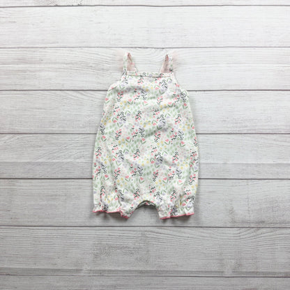 Chick Pea Baby Romper Sleeveless Floral Print Pastel 6-9 Months