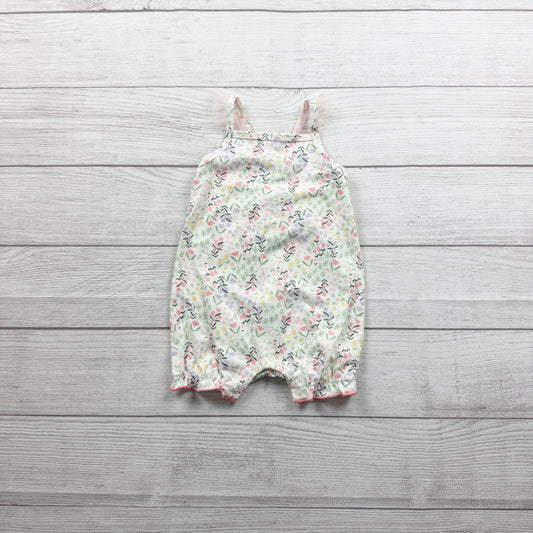 Chick Pea Baby Romper Sleeveless Floral Print Pastel 6-9 Months