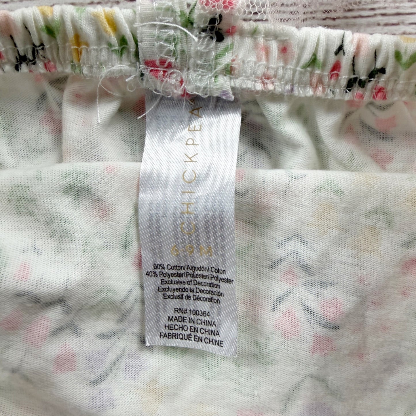 Chick Pea Baby Romper Sleeveless Floral Print Pastel 6-9 Months