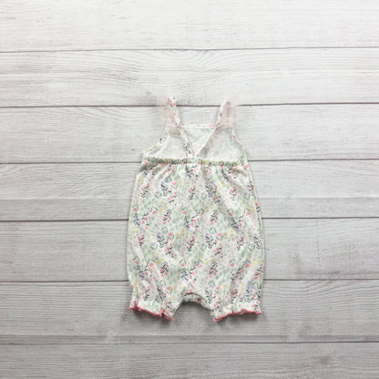Chick Pea Baby Romper Sleeveless Floral Print Pastel 6-9 Months