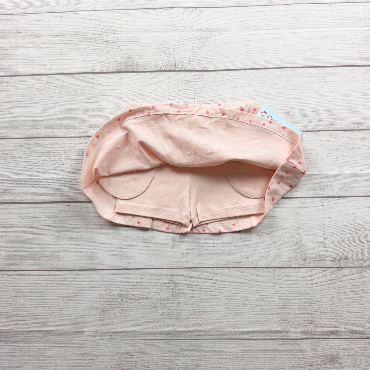 Cat & Jack Baby Girl Pink Heart Print Skirt Skort Built-In Shorts NWT 2T