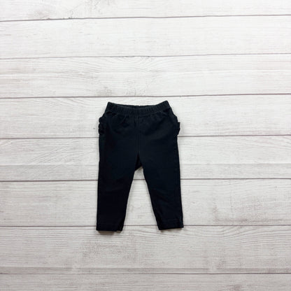 Old Navy Baby Girls Black Stretch Leggings Ruffle Details 6-12 Months