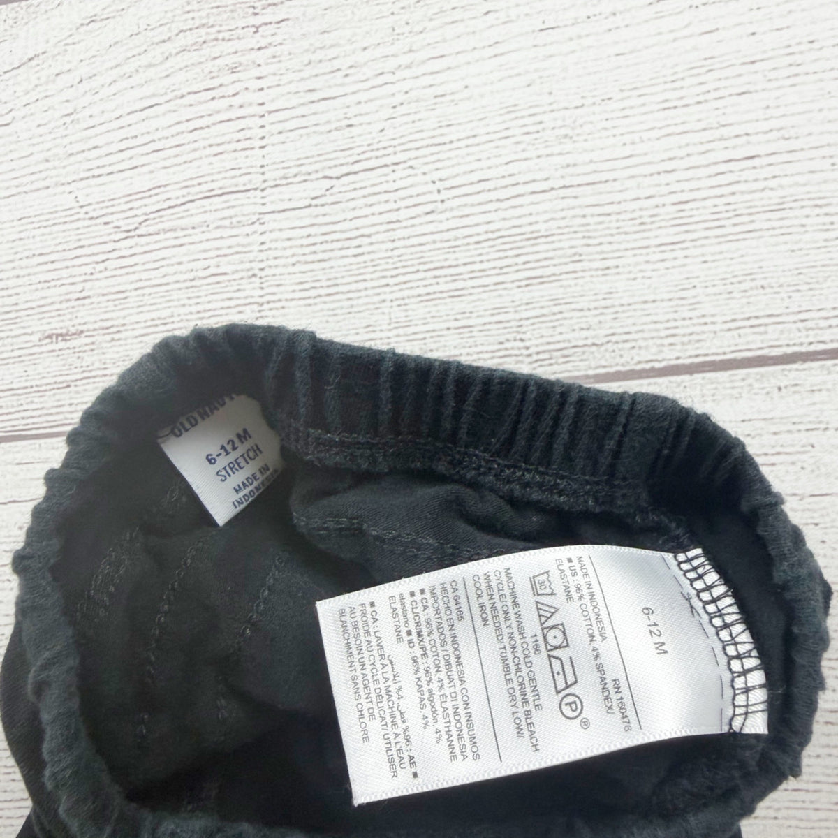 Old Navy Baby Girls Black Stretch Leggings Ruffle Details 6-12 Months