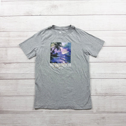 Nike Boys Graphic Tee Gray "Only Fresh Air" Short Sleeve M 10-12