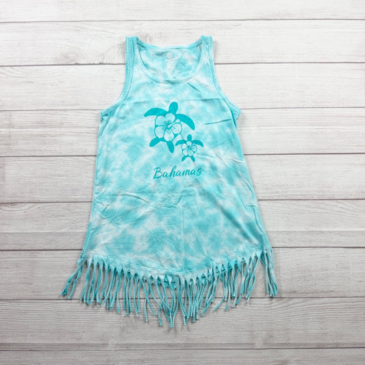 JoAnns Fringe Hem Tie Dye Bahamas Swim Cover Up Tank Dress Girls 8