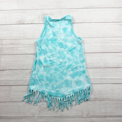 JoAnns Fringe Hem Tie Dye Bahamas Swim Cover Up Tank Dress Girls 8
