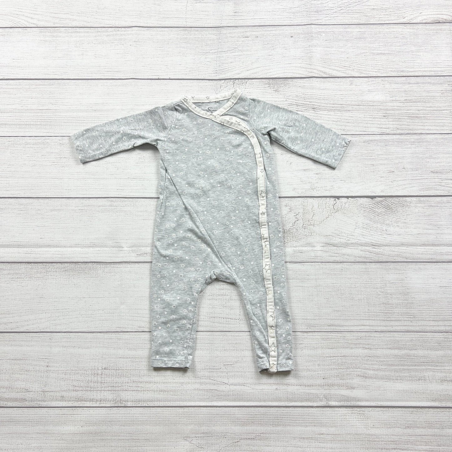Jessica Simpson Baby Girl Sleeper Romper Wrap Snap One Piece 3-6 Months