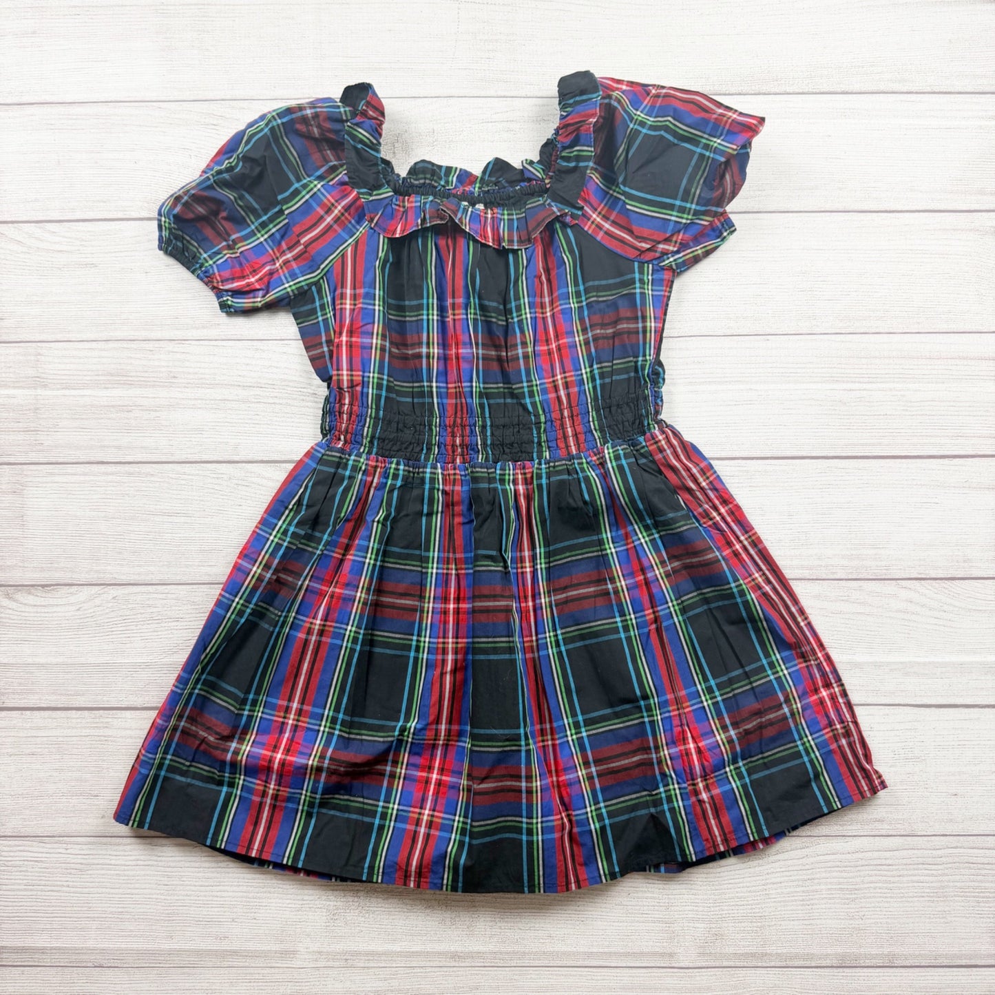 Crewcuts Girls Plaid Cotton Dress Multicolor Casual Style 10