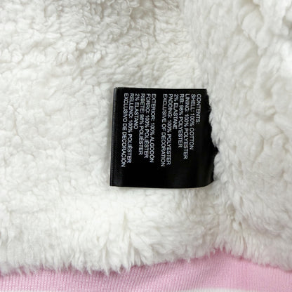 London Fog Girls Varsity Jacket Pink Sherpa Lined Bomber Zip Up NWT 4