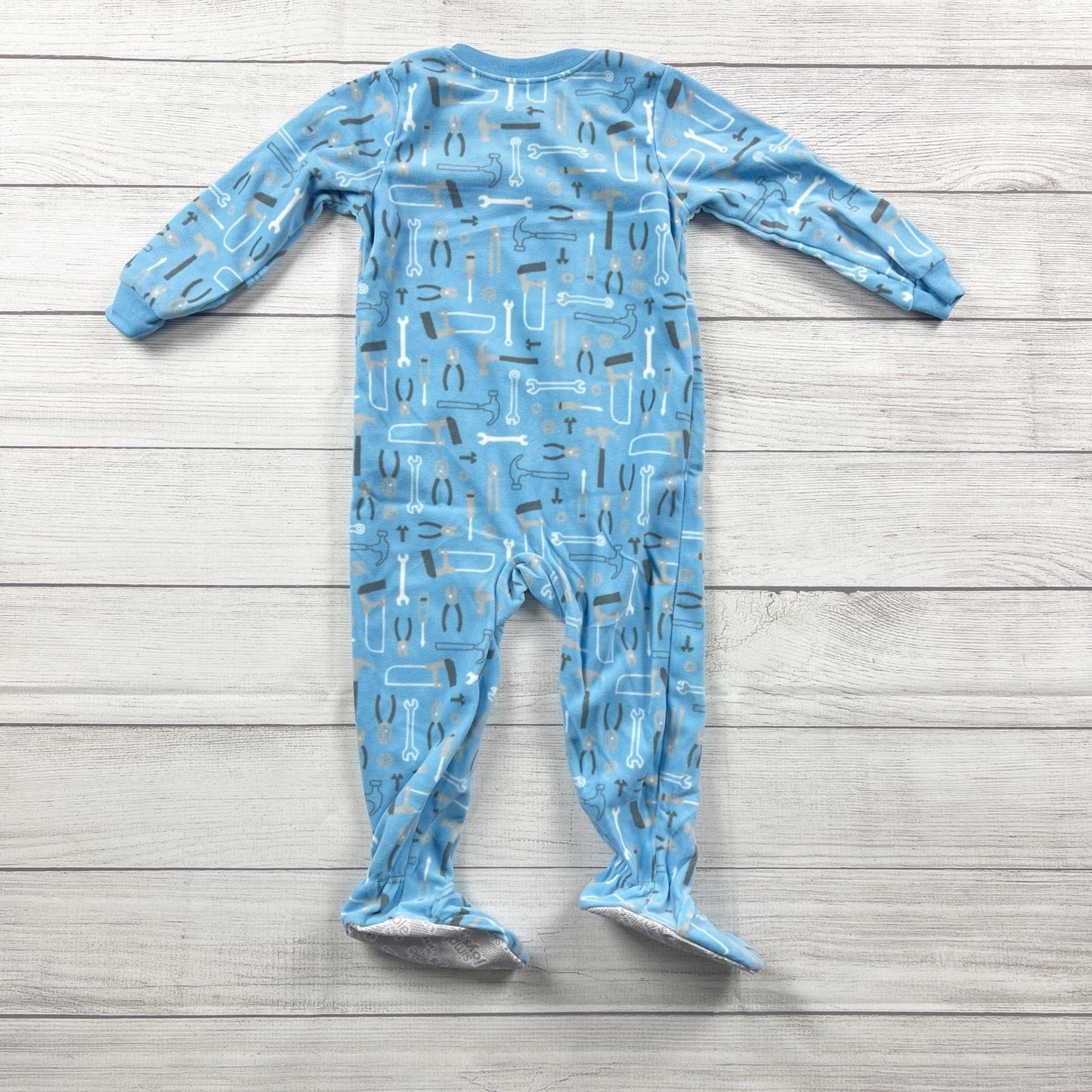 Carter’s Toddler Footed Pajamas Fleece Built Strong Tools Print 2T