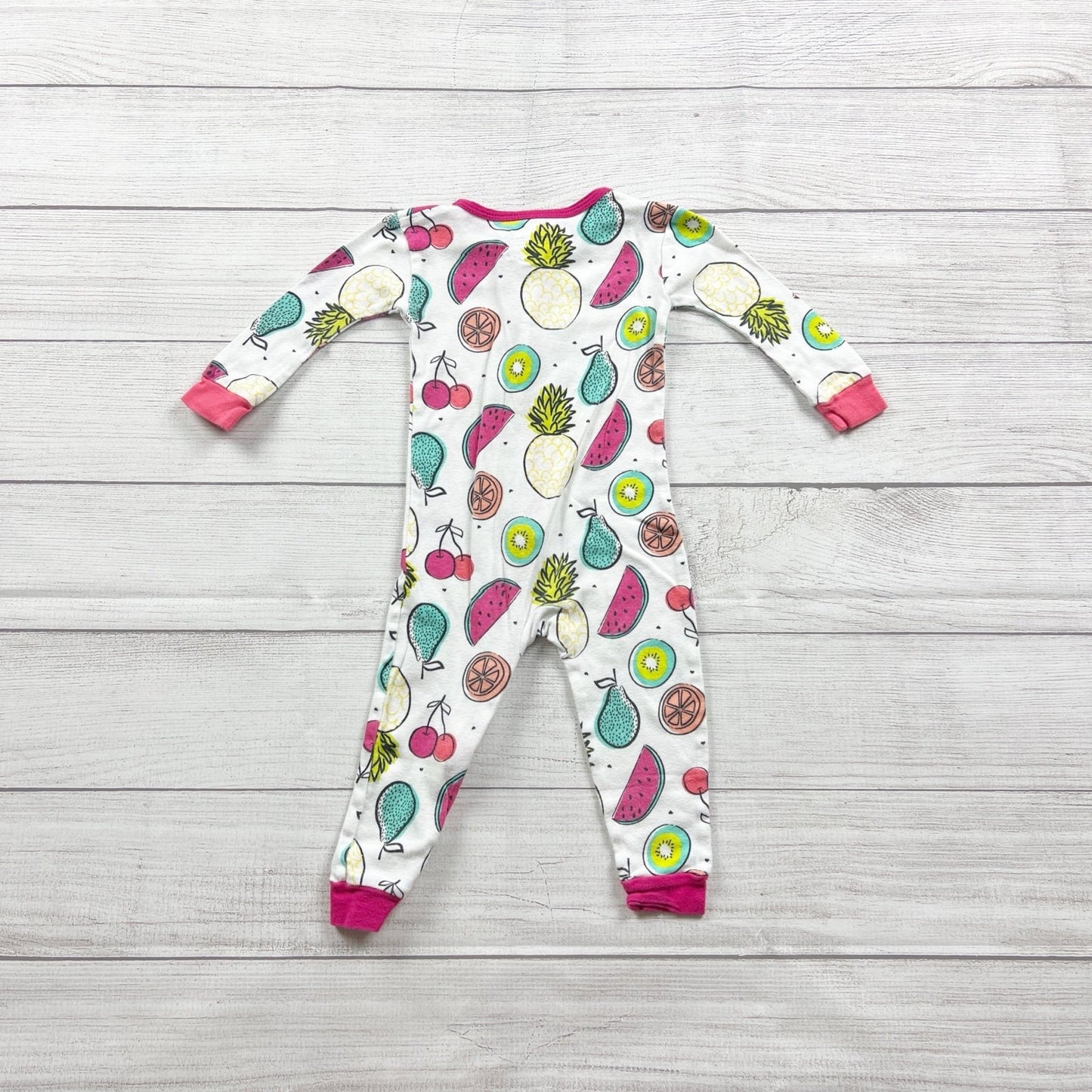 Lamaze Baby Girls Footless Sleeper Romper Fruit Print Long Sleeve 9-12 Months