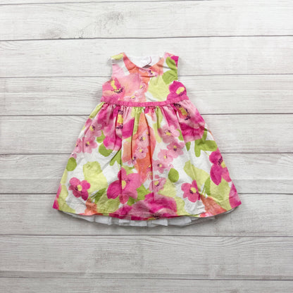 Gymboree Toddler Girls Pink Floral Party Dress Sleeveless Lined 2T