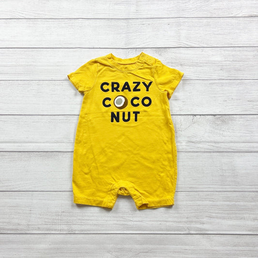 Baby Gap Yellow "Crazy Coconut" Printed Baby Romper 18-24 Months
