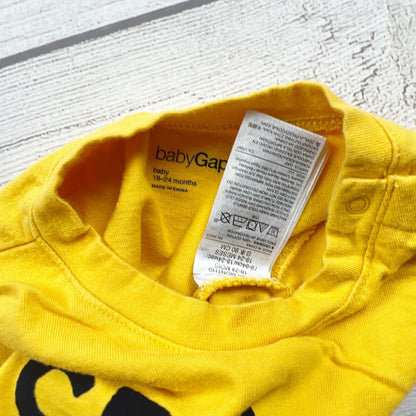 Baby Gap Yellow "Crazy Coconut" Printed Baby Romper 18-24 Months