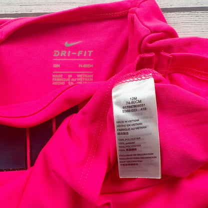 Nike Dri-Fit Pink Long Sleeve Ruffle Hem Tunic Lightweight 9-12 Months