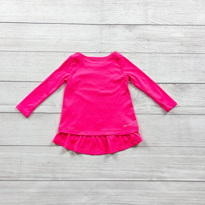 Nike Dri-Fit Pink Long Sleeve Ruffle Hem Tunic Lightweight 9-12 Months