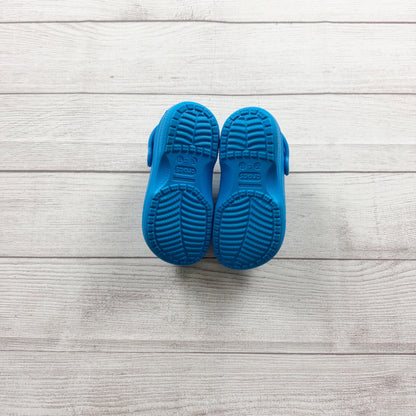 Crocs Kids Classic Clog Blue Slip On Shoes Cozy Fleece Lining US Kids 10 11