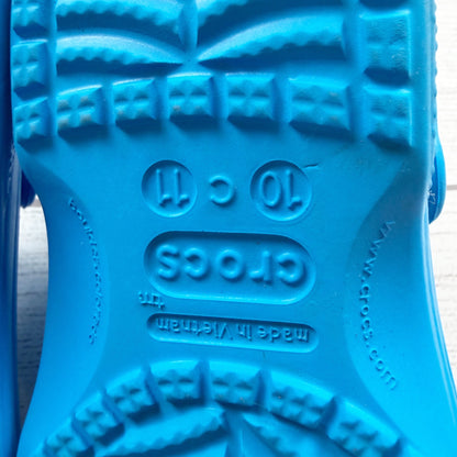 Crocs Kids Classic Clog Blue Slip On Shoes Cozy Fleece Lining US Kids 10 11