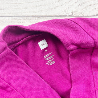 Tea Collection Girls Dress Long Sleeve Floral Border Print V-Neck Swing Dress 4