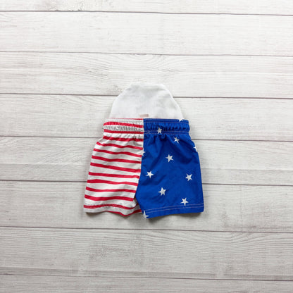 Cat & Jack Toddler Swim Trunks American Flag Print Mesh Lining 12-18 Months