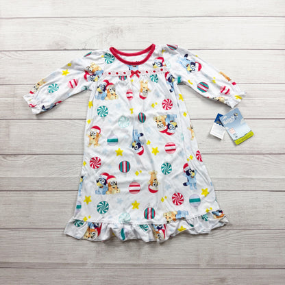 Bluey Toddler Girls Granny Christmas Nightgown Long Sleeve Pajamas NWT 2T