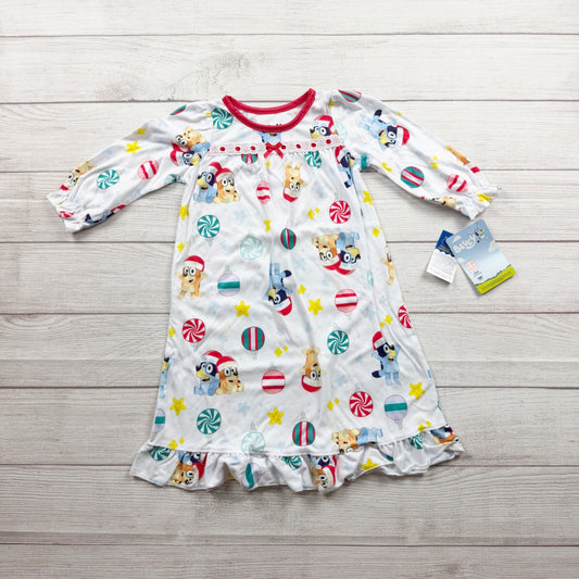 Bluey Toddler Girls Granny Christmas Nightgown Long Sleeve Pajamas NWT 2T